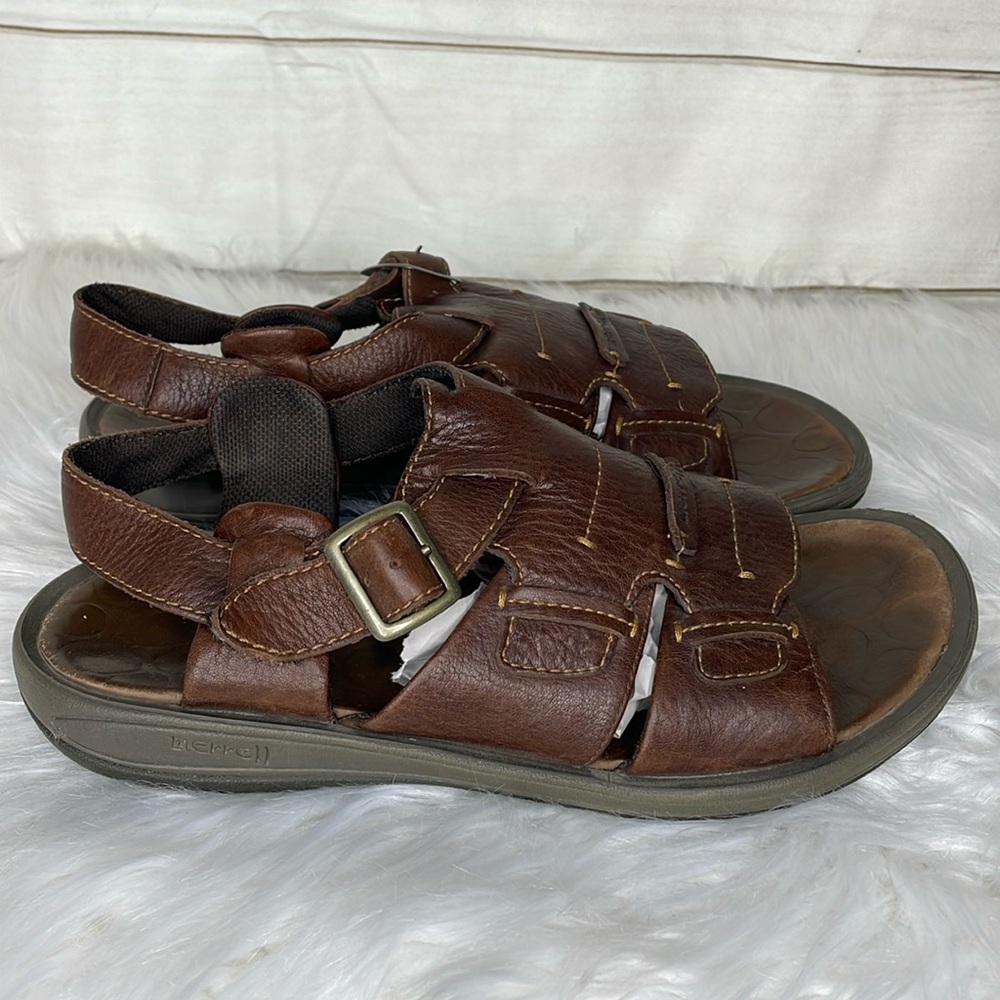 Merrell Mens Fisherman Brown Leather Sandals